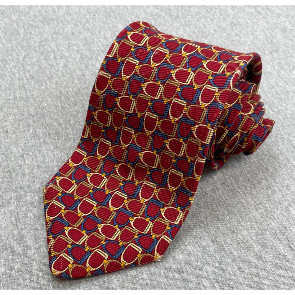 Brooks Brothers Makers Tie Mens Geometric 100% Silk 3.5" Width 60" Length USA